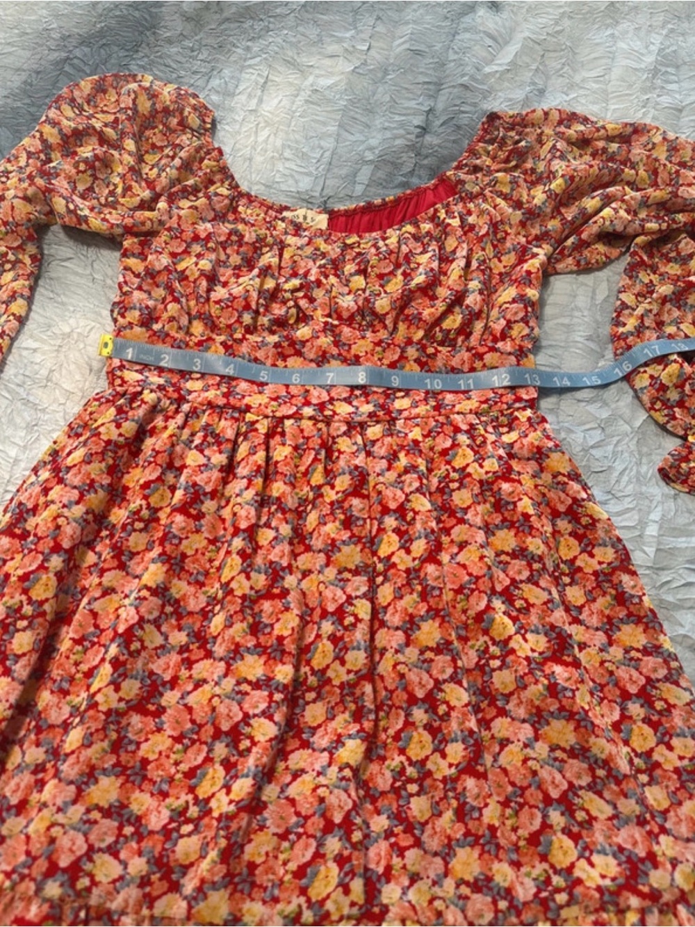 Floral Ruffle Dress - Red Multi - Picture 6 of 9